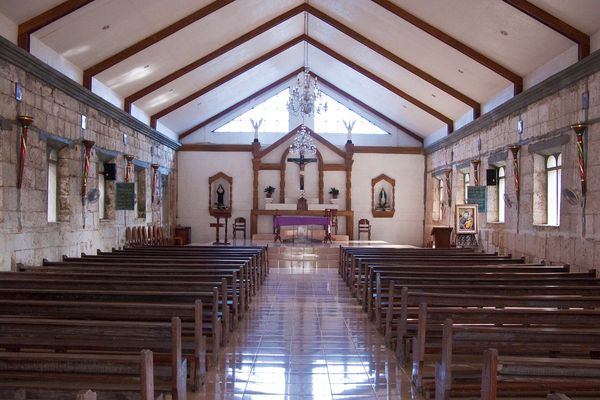 Coral-stone nave of Santa Monica Parish Church, Taytay